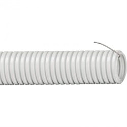 Труба ПВХ гибкая гофрированная диаметр 20мм, легкая с протяжкой, 100м, цвет серый код 91920 DKC