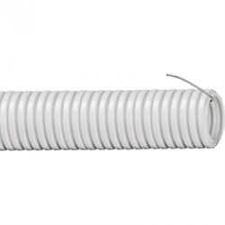 Труба гофрированная ПВХ 32 гибк. легкая с протяжкой, цвет серый (25м) DKC 91932