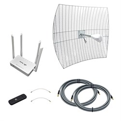 Комплект 3G/4G-интернета Дача Про 2х27 (Роутер WiFi, модем, кабель 2х5м, антенна 3G/4G 2x27 дБ) (1547) - фото 15136
