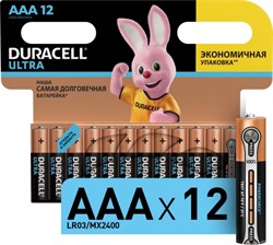 Батарейки Duracell, Ultra щелочные размера AAA, 12шт