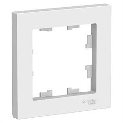 Рамка для розеток и выключателей 1 пост Atlasdesign горизонтальная белый ATN000101 Schneider Electric - фото 18934