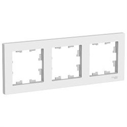 Рамка для розеток и выключателей 3 поста Atlasdesign горизонтальная универсальная белый ATN000103 Schneider - фото 18940