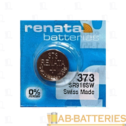 Батарейка Renata 373 (SR916SW) Silver Oxide 1.55V (10/100) - фото 19099