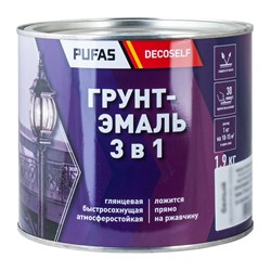 Грунт-эмаль Pufas Decoself 3 в 1 глянцевая чёрная (1,9 кг) 11472 - фото 20504