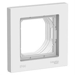 Рамка для розеток и выключателей 1 пост Atlasdesign Aqua IP44 горизонтальная белый ATN440101 Systeme Electric 12687 - фото 22090