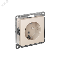Розетка ATLASDESIGN с заземлением со шторками 16А механизм бежевый ATN000245 Systeme Electric 13195