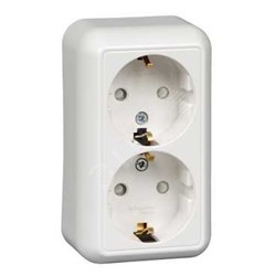 Беларусь Розетка двойная с заземлением наружная 16А БелТИЗ РА16-014