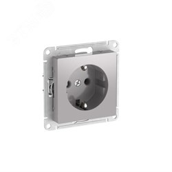 Розетка ATLASDESIGN с заземлением 16А механизм алю SE (Потенциал) ATN000343
