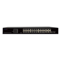 TR-NS24202S-300-16PoE - Управляемый коммутатор TRASSIR с 16 PoE портами (10/100/1000 Мбит/с Base-TX PoE port) и 2 SFP портами и 2 RJ-45 Uplink ports.