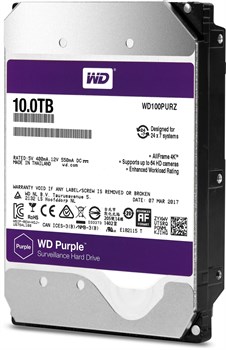 Жесткий диск 10Тб для систем видеонаблюдения Western Digital WD10PURZ