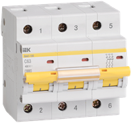 Автоматический выключатель модульный IEK ВА47-29 3п 63А C 4,5кA AC/DC (перемен./постоян.) (MVA20-3-063-C)
