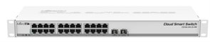Коммутатор Mikrotik CSS326-24G L2-коммутатор, имеющий 24 Ethernet-порта 1 Гбит и 2 SFP+ порта. Встраиваемый в коммутационную