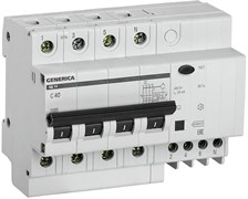 Выключатель автоматический дифференциального тока АД 40А 4п четырехполюсный характеристика C 4,5кА 30мА GENERICA