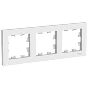 Рамка для розеток и выключателей 3 поста Atlasdesign горизонтальная универсальная белый ATN000103 Schneider
