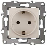 Розетка 2P+E Schuko со шторками, 16A-250В, Эра12, слоновая кость, 12-2102-02 (Б0014688)