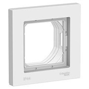 Рамка для розеток и выключателей 1 пост Atlasdesign Aqua IP44 горизонтальная белый ATN440101 Systeme Electric 12687