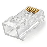 Разъем RJ-458P8C под витую пару категория 6 экранированный для жил 1.35-1.5 с оболочкой 10 шт 49340 Hyperline