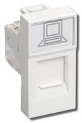 Розетка компьютерная RJ45 UTP категория 5e 1 модуль IEK CKK-40D-RI1-K01