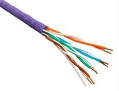 Кабель U/UTP4 cat.5e, 4 пары 24 AWG BC, 305м, нг(А)-HF LSZH - малодымный, не содержащий галогенов; фиолетовый; одножильный, FLUKE TEST, NETKO Expert СКС
