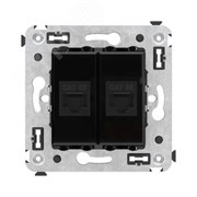 Avanti Компьютерная розетка RJ-45 без шторки в стену, кат.5е двойная Черный квадрат 4402664 DKC
