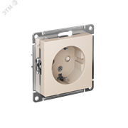 Розетка ATLASDESIGN с заземлением со шторками 16А механизм бежевый ATN000245 Systeme Electric 13195