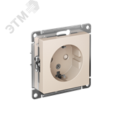 Розетка ATLASDESIGN с заземлением со шторками 16А механизм бежевый 13204