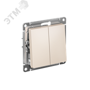 Выключатель двухклавишный ATLASDESIGN схема 5 10АХ механизм бежевый 13205