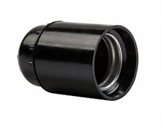 Патрон подвесной Е27 с проводом и клеммной колодкой пластик черный