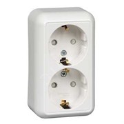 Беларусь Розетка двойная с заземлением наружная 16А БелТИЗ РА16-014