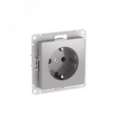 Розетка ATLASDESIGN с заземлением 16А механизм алю SE (Потенциал) ATN000343