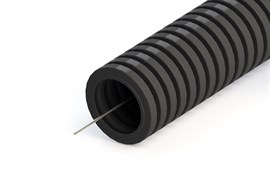 Труба гофрированная  легкая ПНД Ø20 мм строительная безгалогенная (с протяжкой, черная)
