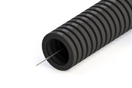 Труба гофрированная  легкая ПНД Ø16 мм строительная безгалогенная (с протяжкой, черная)